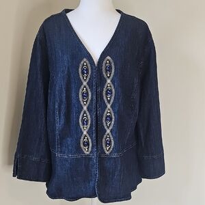 Lara Lane Dark Blue Embellished‎ Blouse